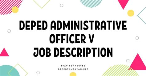 administrative officer v salary grade|DepEd Administrative Officer V Job Description.